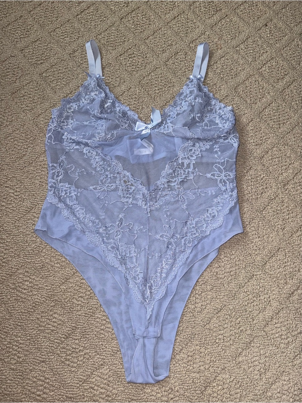 REAL LINGERIE | Blue Lace Plus Sized Bodysuit Size 1X